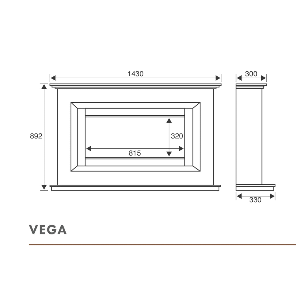 Celsi Vega 56 Celsi Vega 56" Ultiflame VR Electric Fireplace Suite